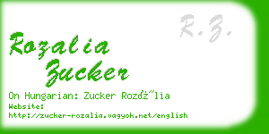 rozalia zucker business card